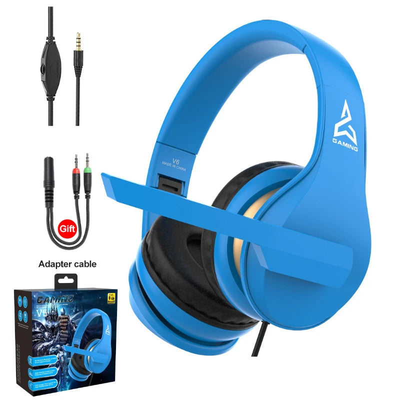 Foldable V6 Stero Gaming Headphone with Microphone Gaming headset For PS4 PC
