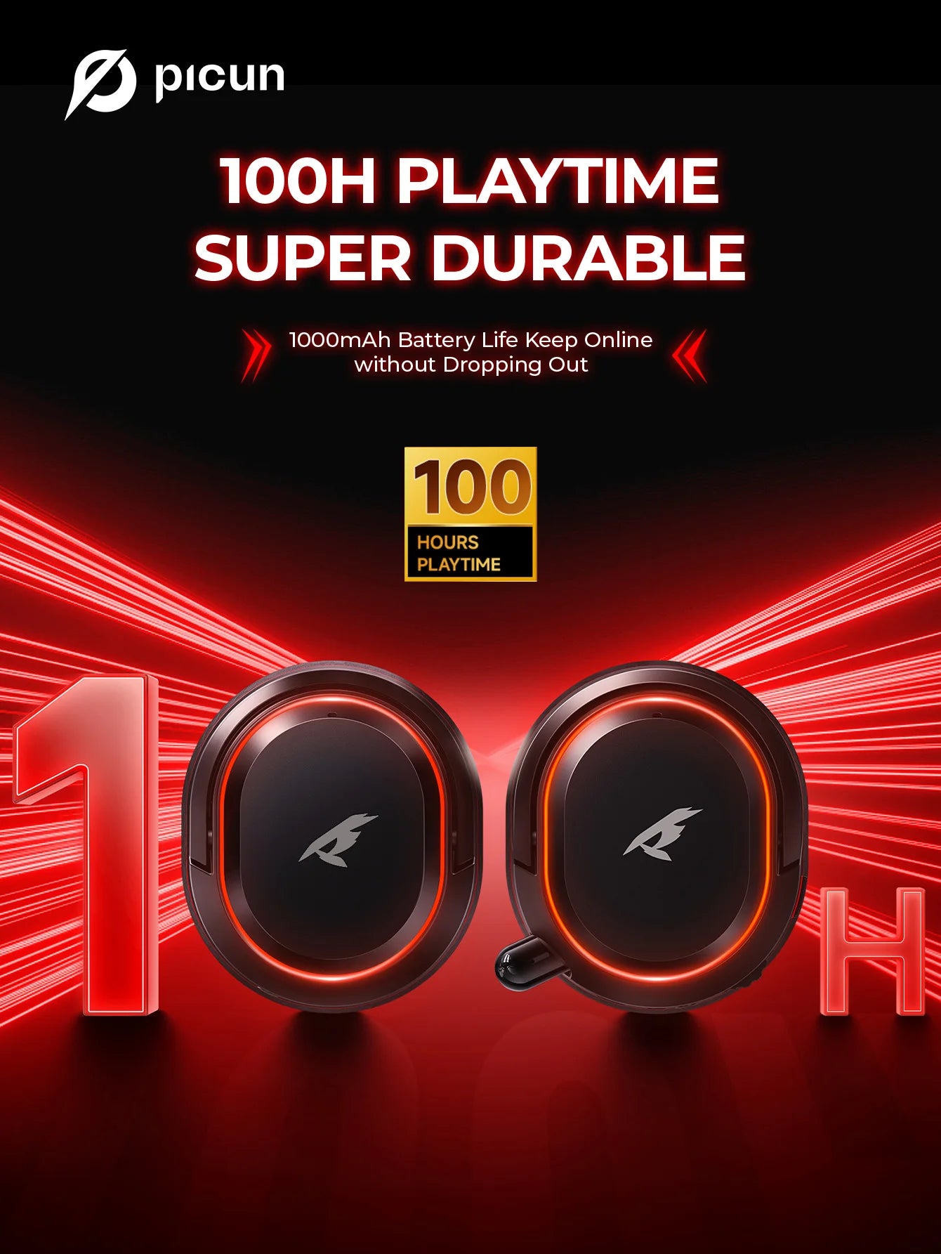 Picun G2 2.4G Wireless Gaming Headset Bluetooth Headphones ENC Mic For PC PS4 PS5 Phone Switch