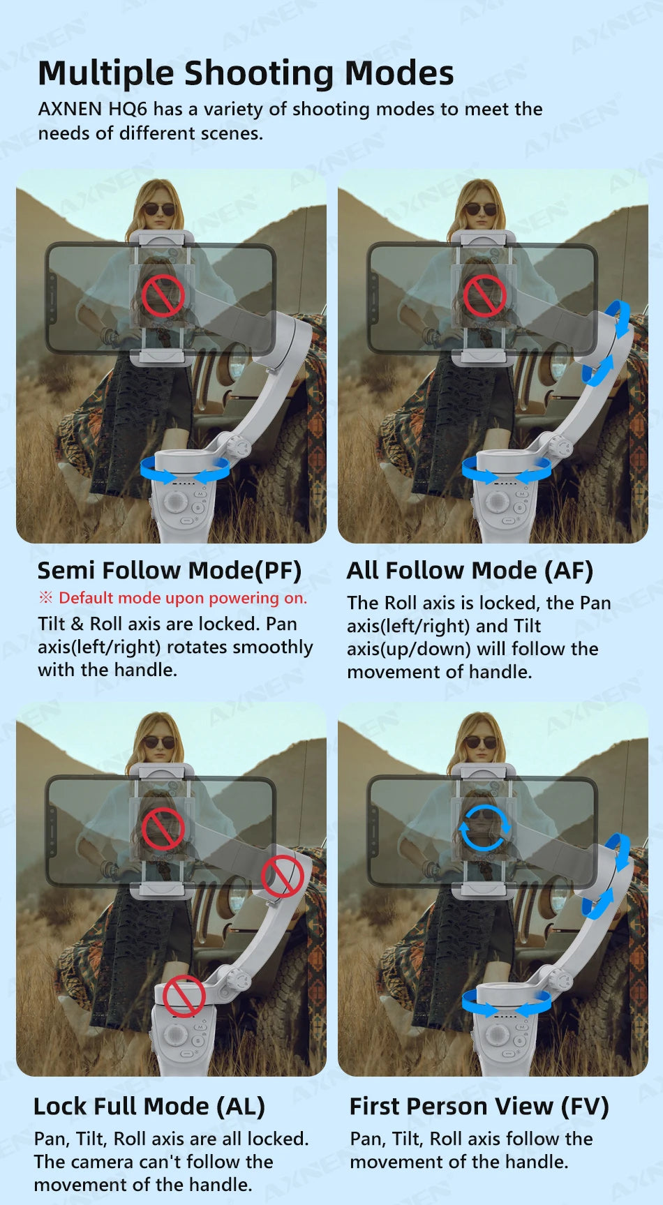 3 Axis Handheld Gimbal Stabilizer for Smartphone with Fill Light for iPhone Android