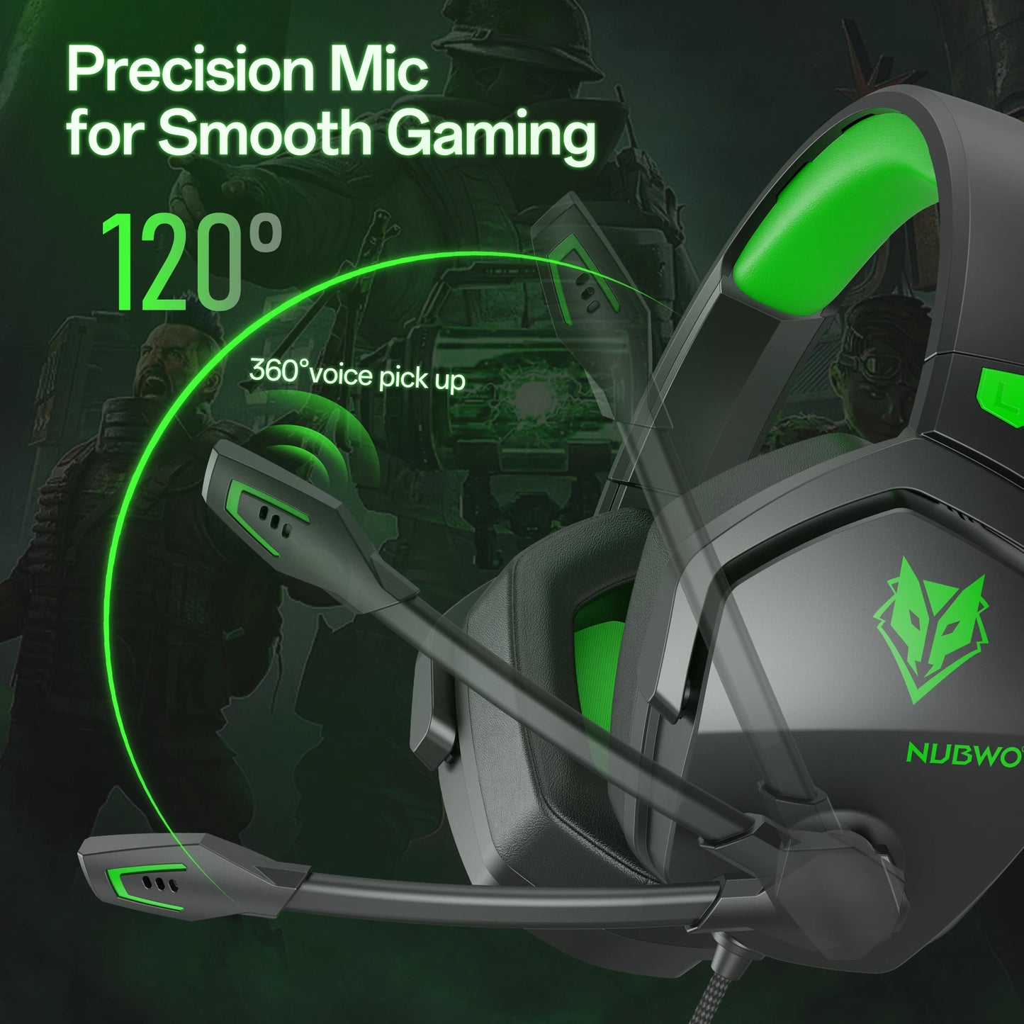 NUBWO N16 Gaming Headset - Noise Canceling Mic and Comfortable Design GamIng Headphones for PS5, PS4, Xbox One