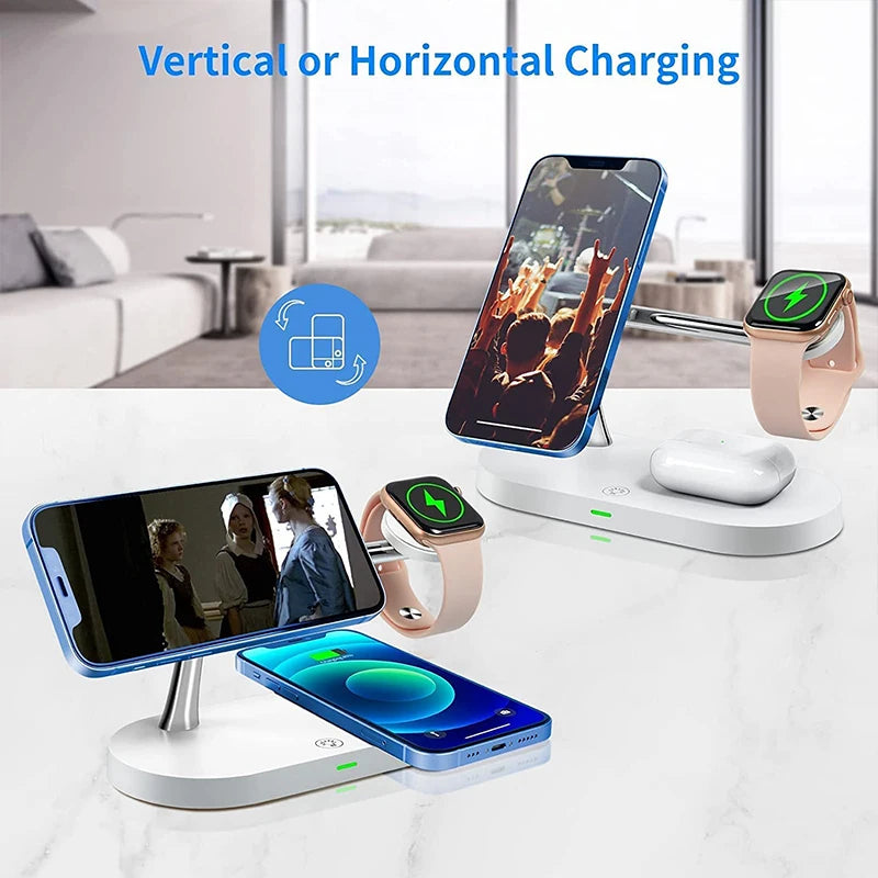 3 in 1 Wireless Charger Stand For iPhone 12 13 14 15 16 Fast Charging Station