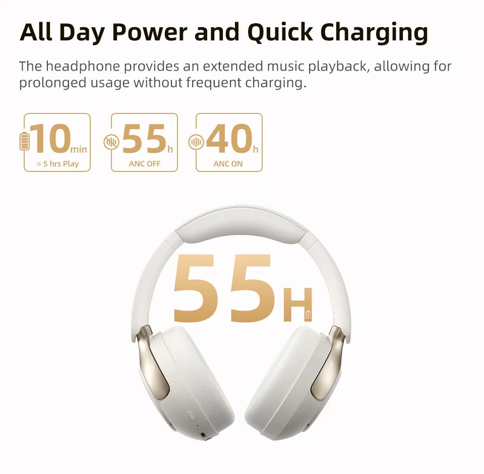 QCY H3 Pro ANC Wireless Headphone 50dB Noise Canceling