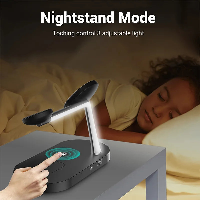 3 in 1 Wireless Charger Stand For iPhone 12 13 14 15 16 Fast Charging Station