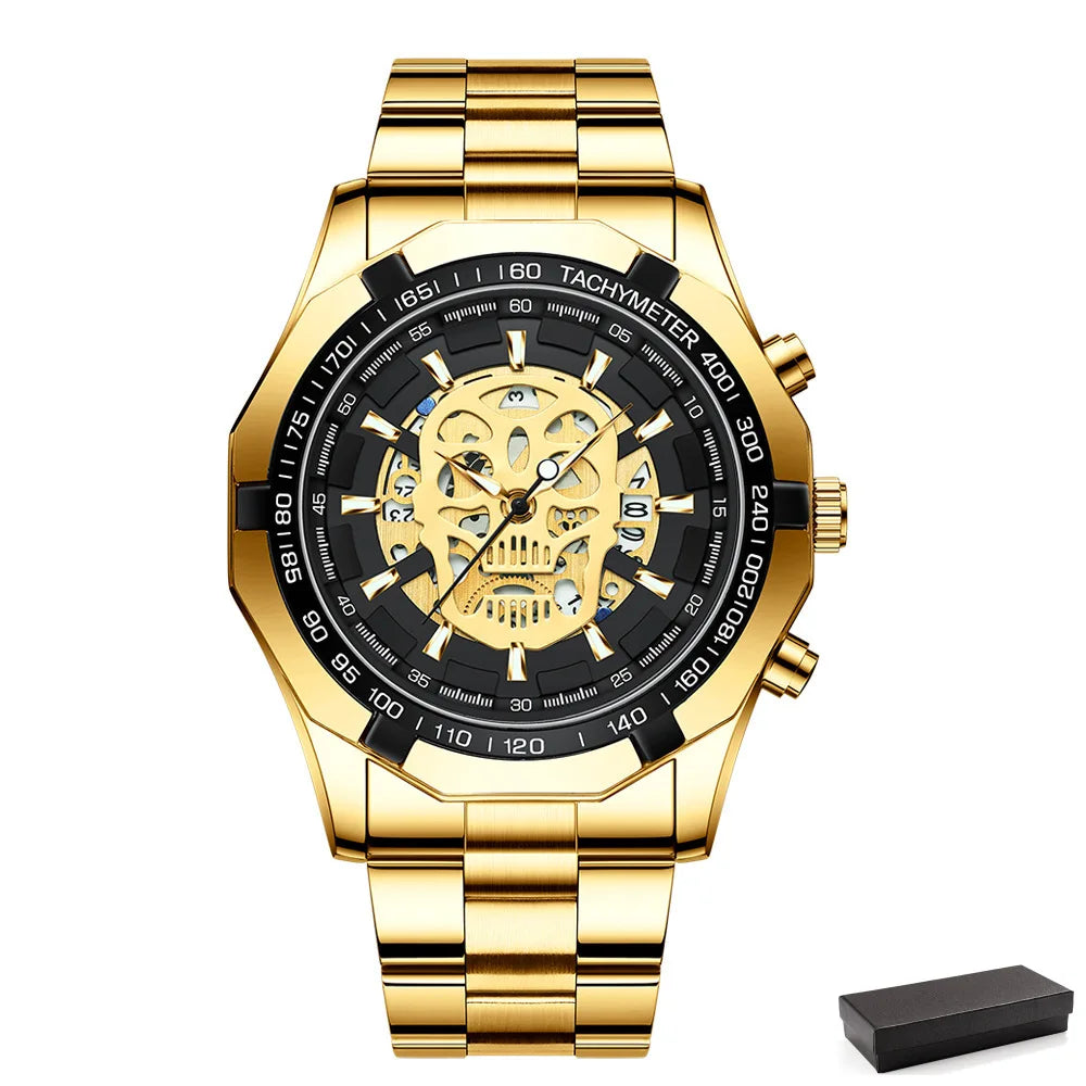 Mens Watch Quartz Top Luxury Stainless Steel Wristwatch
