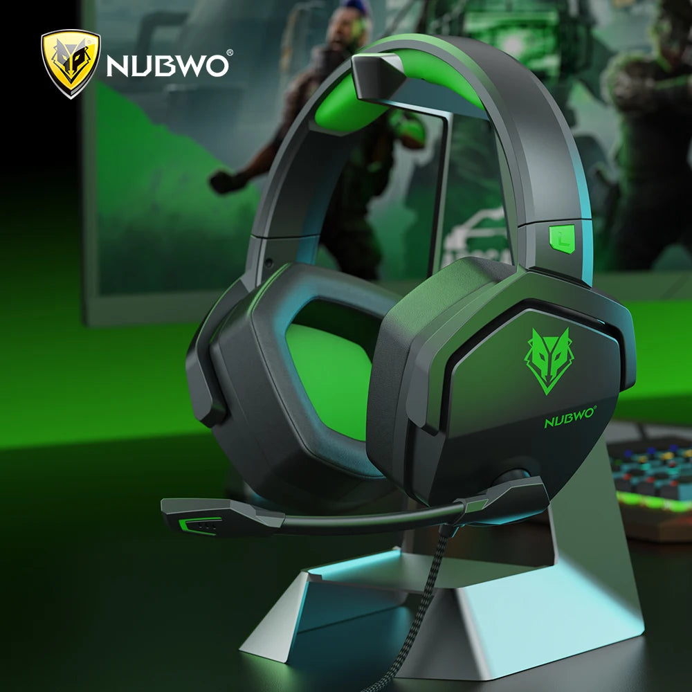 NUBWO N16 Gaming Headset - Noise Canceling Mic and Comfortable Design GamIng Headphones for PS5, PS4, Xbox One