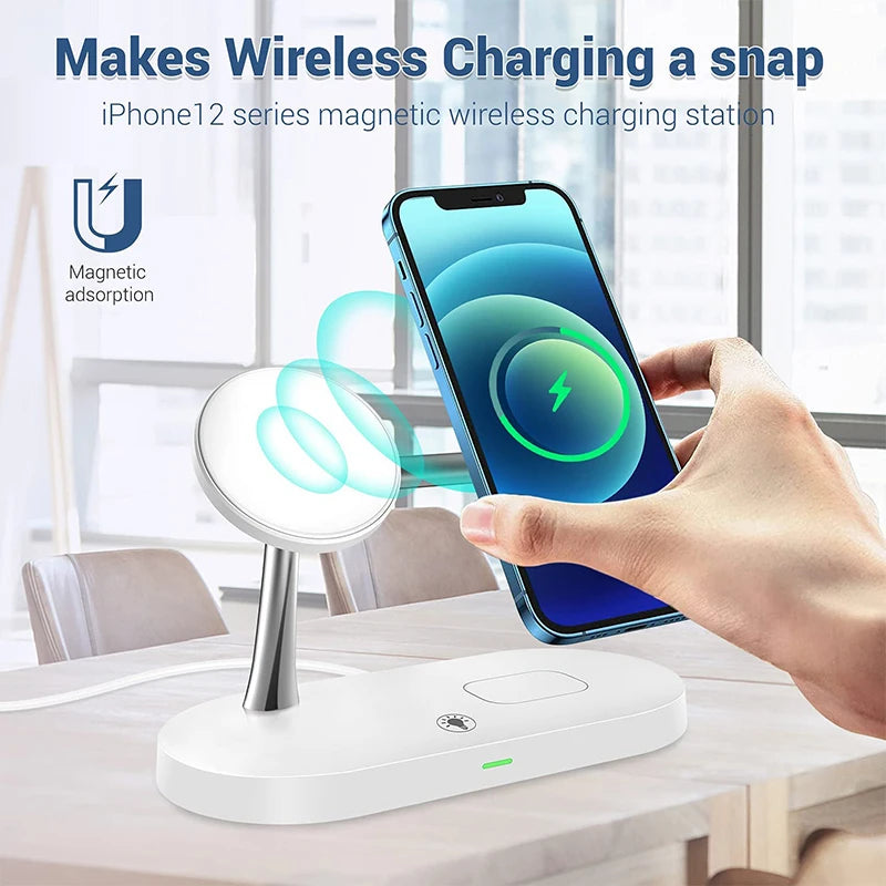 3 in 1 Wireless Charger Stand For iPhone 12 13 14 15 16 Fast Charging Station