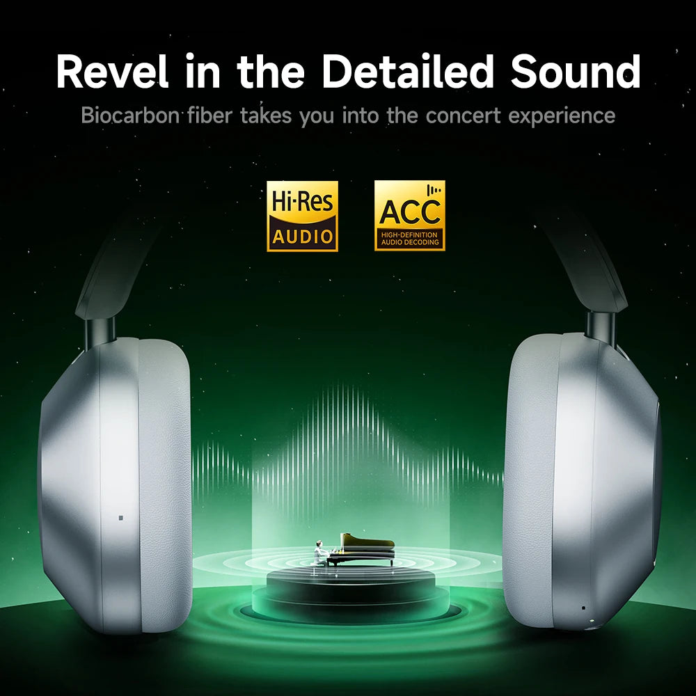 Picun F6 Active Noise Cancelling Wireless Headphones Head Tracking 3D Audio 40mm APP Control