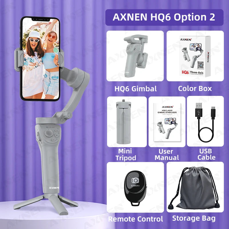 3 Axis Handheld Gimbal Stabilizer for Smartphone with Fill Light for iPhone Android