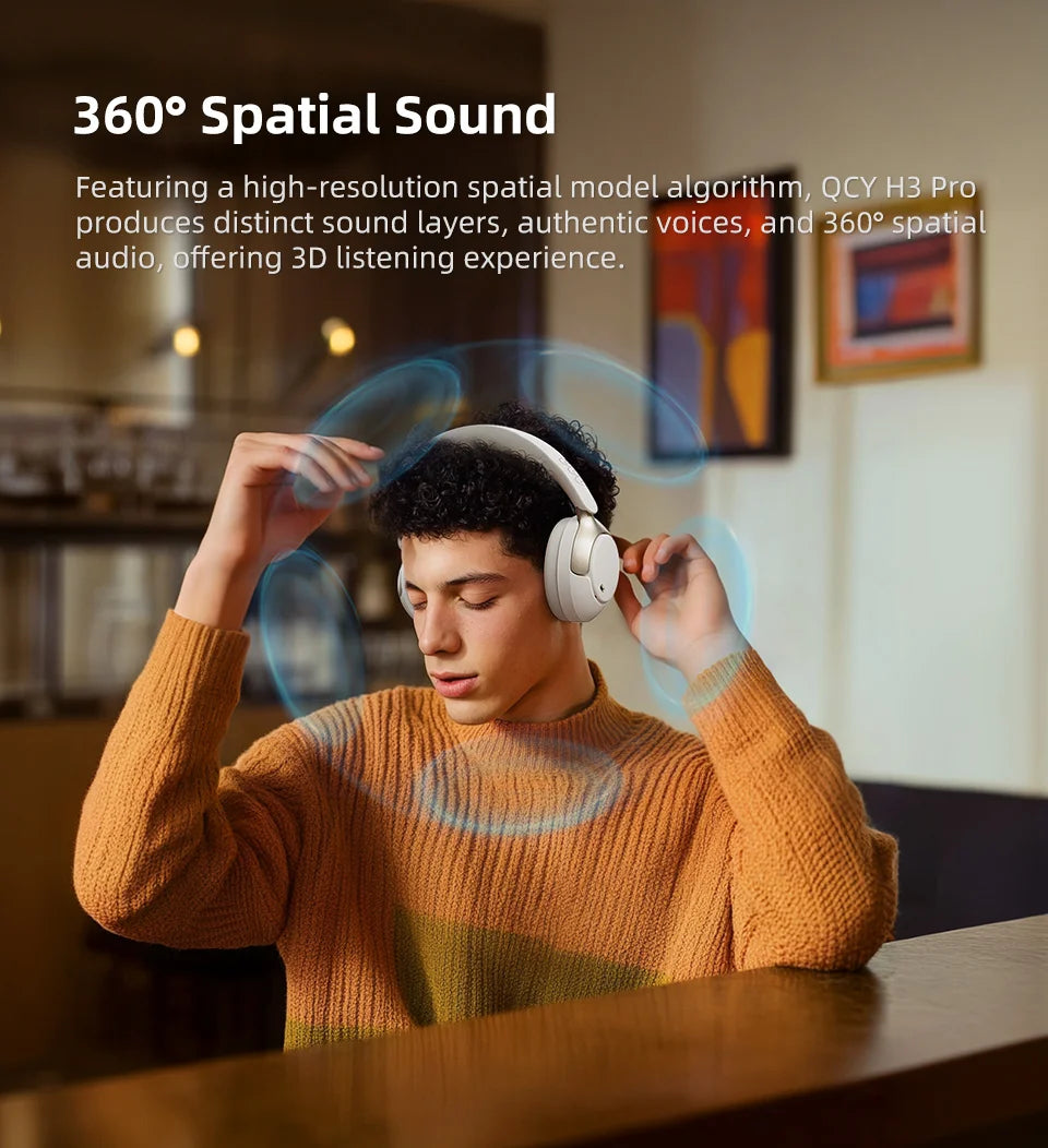 QCY H3 Pro ANC Wireless Headphone 50dB Noise Canceling