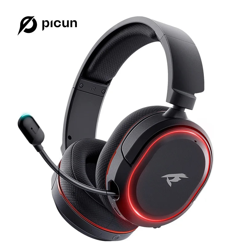 Picun G2 2.4G Wireless Gaming Headset Bluetooth Headphones ENC Mic For PC PS4 PS5 Phone Switch