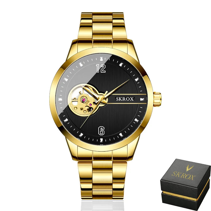 SKROX Original Luxury Brand Waterproof Tourbillon Automatic Clock