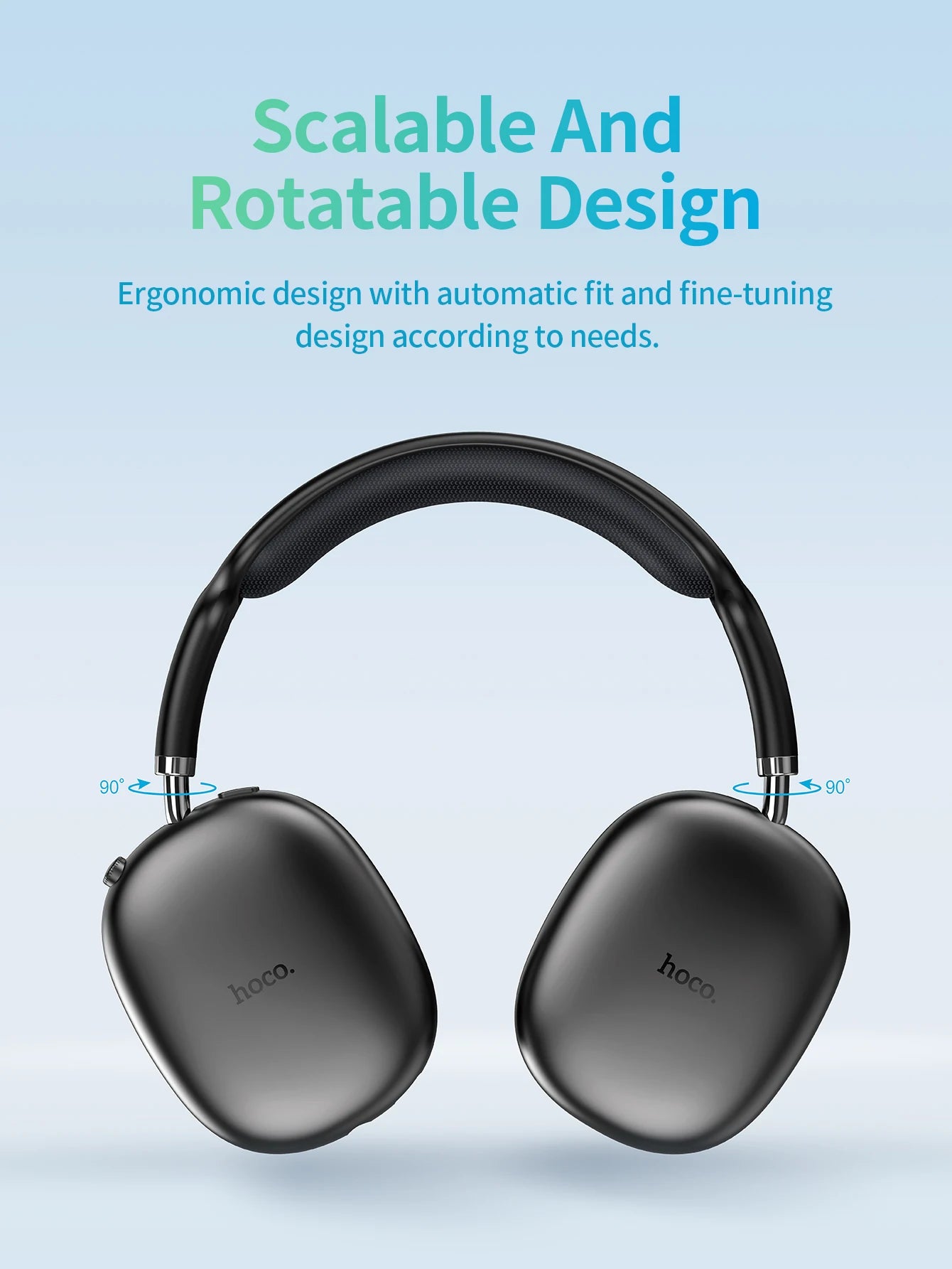 HOCO W35 Air Upgrade Wireless Bluetooth 5.3 Music Headphone Mic Driver 45H