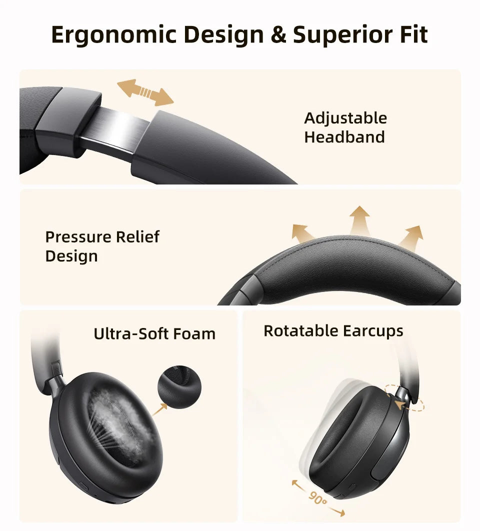 QCY H3 Pro ANC Wireless Headphone 50dB Noise Canceling