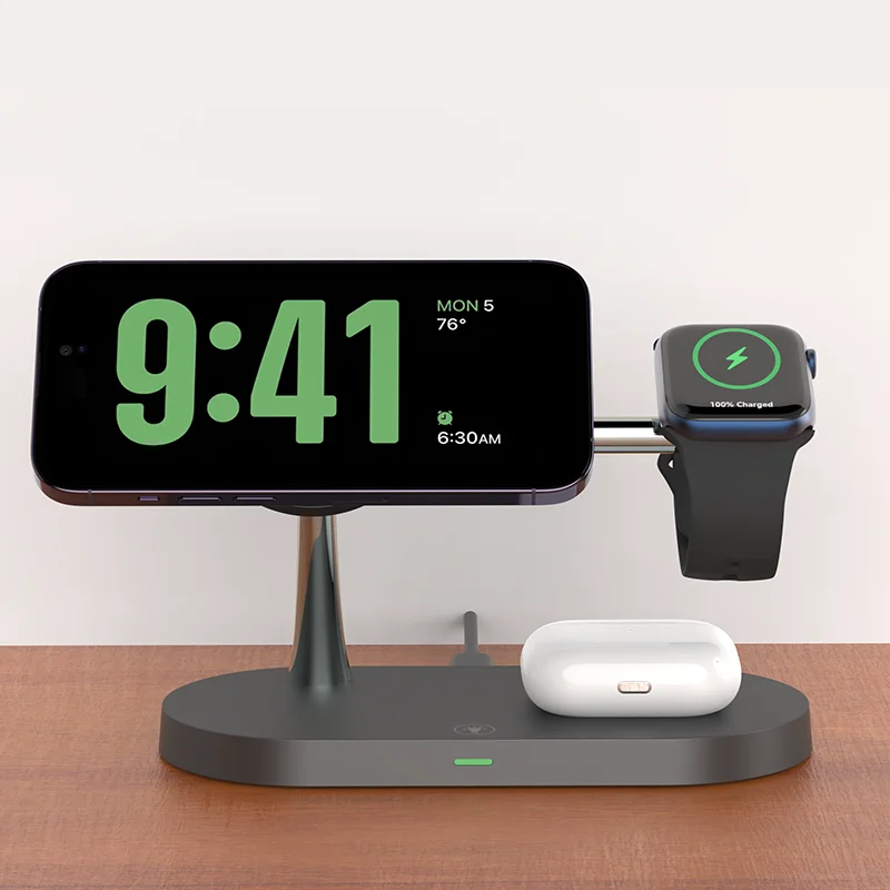 3 in 1 Wireless Charger Stand For iPhone 12 13 14 15 16 Fast Charging Station