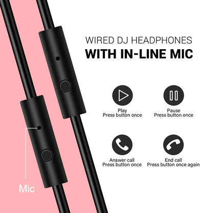 Oneodio Wired Headset Professional Studio Pro Headphones With Mic Dual-Duty Cable HiFi For Phone PC