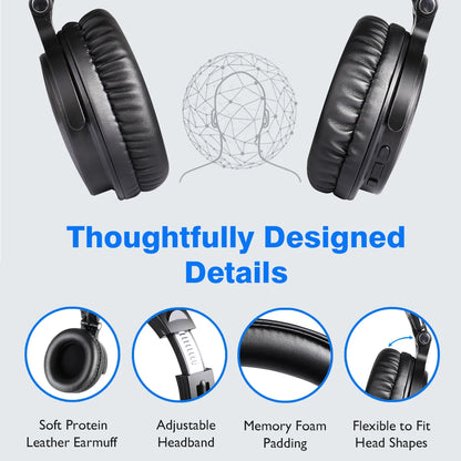 Oneodio Pro C Wireless Headphones Bluetooth 5.2, Deep Bass Stereo Earphones with Mic