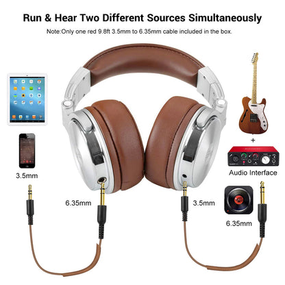 Oneodio Wired Headset Professional Studio Pro Headphones With Mic Dual-Duty Cable HiFi For Phone PC