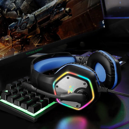 EKSA E1000 Gaming Headphones For PC/PS4/PS5 EKSA E1000 7.1 RGB Gaming Headset Gamer Noise Cancelling Mic