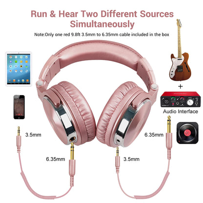 Oneodio Wired Headset Professional Studio Pro Headphones With Mic Dual-Duty Cable HiFi For Phone PC