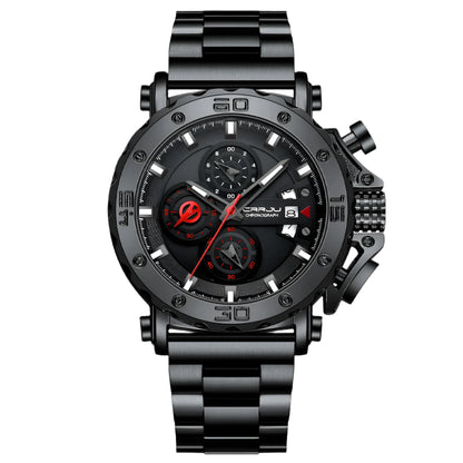 CRRJU Watch for Men Brand Luxury Big Dial Stainless Steel