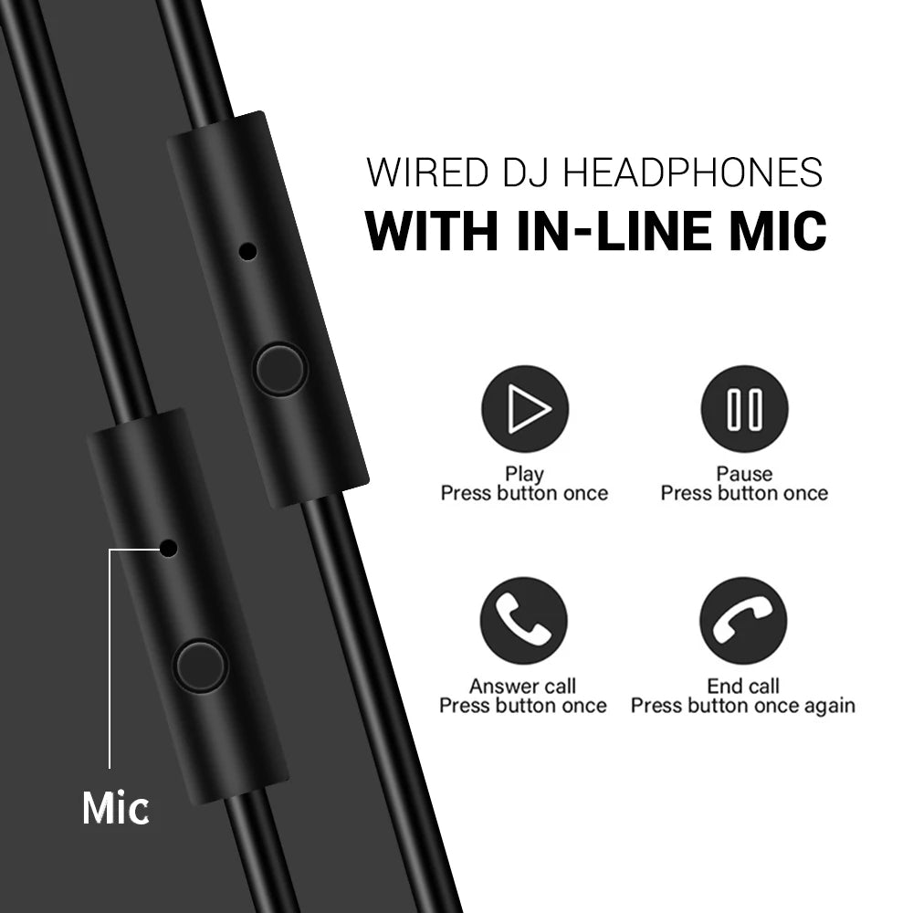 Oneodio Wired Headset Professional Studio Pro Headphones With Mic Dual-Duty Cable HiFi For Phone PC
