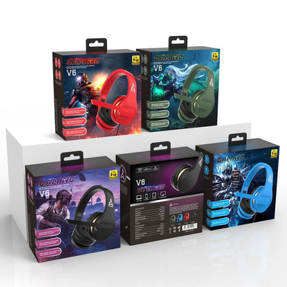 Foldable V6 Stero Gaming Headphone with Microphone Gaming headset For PS4 PC