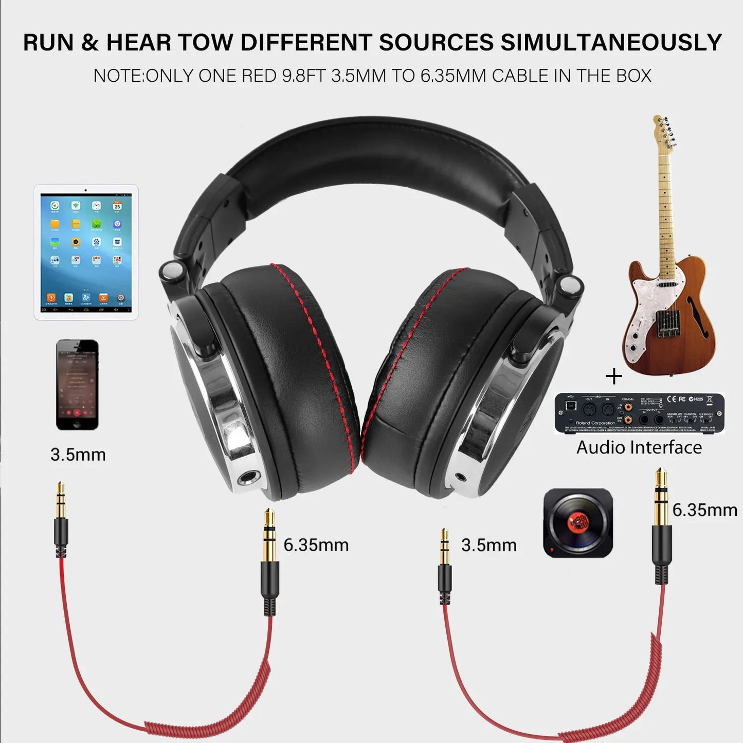 Oneodio Wired Headset Professional Studio Pro Headphones With Mic Dual-Duty Cable HiFi For Phone PC