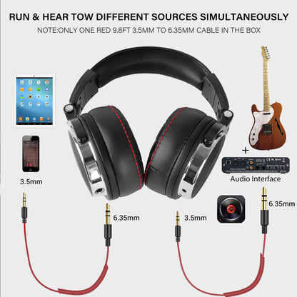 Oneodio Wired Headset Professional Studio Pro Headphones With Mic Dual-Duty Cable HiFi For Phone PC