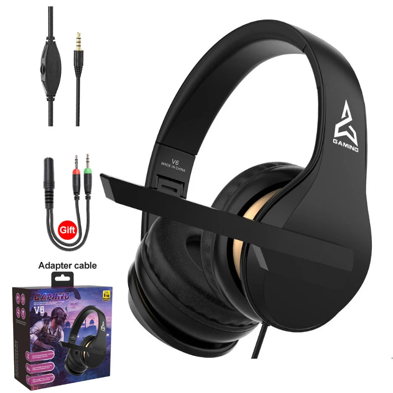 Foldable V6 Stero Gaming Headphone with Microphone Gaming headset For PS4 PC