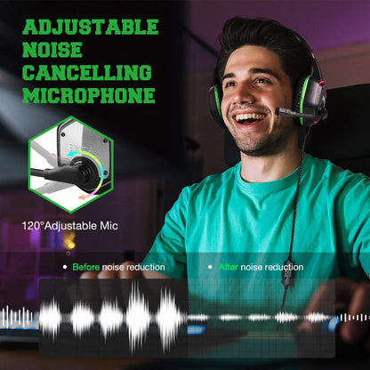 EKSA E1000 Gaming Headphones For PC/PS4/PS5 EKSA E1000 7.1 RGB Gaming Headset Gamer Noise Cancelling Mic