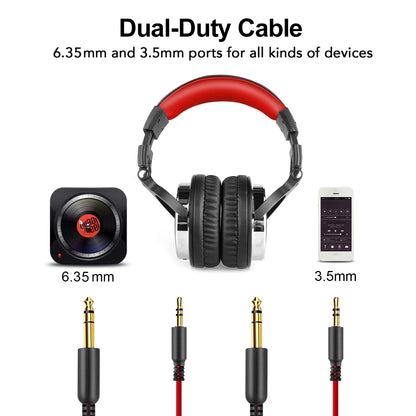 Oneodio Wired Headset Professional Studio Pro Headphones With Mic Dual-Duty Cable HiFi For Phone PC