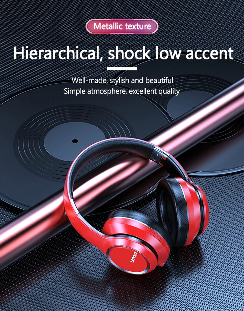 Lenovo HD200 Bluetooth Earphones Wireless Headphones Noise Cancellation HIFI Stereo Gaming Headset