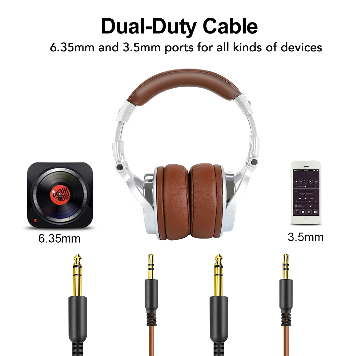 Oneodio Wired Headset Professional Studio Pro Headphones With Mic Dual-Duty Cable HiFi For Phone PC