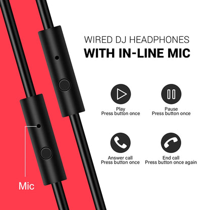 Oneodio Wired Headset Professional Studio Pro Headphones With Mic Dual-Duty Cable HiFi For Phone PC