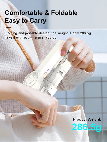 AXNEN A10 Handheld Gimbal Smartphone Stabilizer with Fill Light Extension for iPhone Samsung