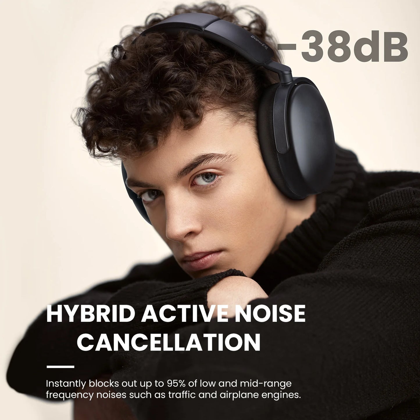 Super EQ A200 Wireless Bluetooth 5.4 Headphones Hybrid Active Noise Canceling