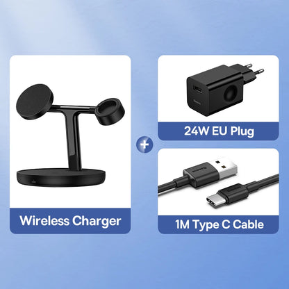 3 in 1 20W Magnetic Wireless Charger Stand For iPhone 16 15 14 Pro Airpods Apple Watch