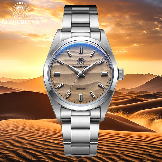 ADDIESDIVE Men's Watch  Quartz Watch Stainless Steel AR Coated Dome Glass