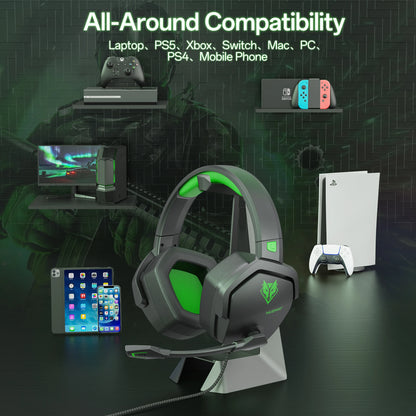 NUBWO N16 Gaming Headset - Noise Canceling Mic and Comfortable Design GamIng Headphones for PS5, PS4, Xbox One