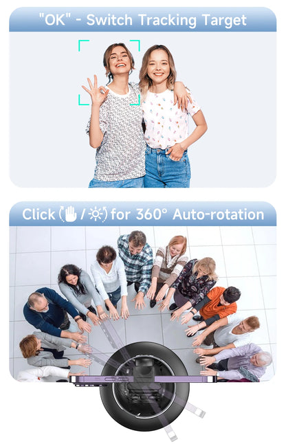 Auto Face Tracking Gimbal AI Smart 360° Rotation Desktop Phone Holder