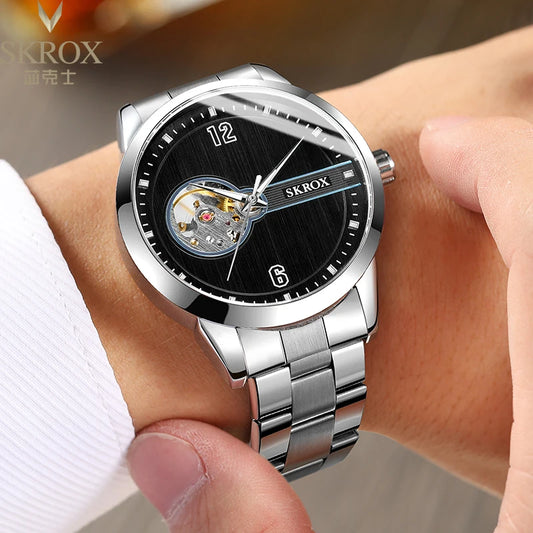 SKROX Original Luxury Brand Waterproof Tourbillon Automatic Clock