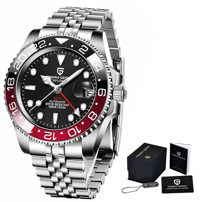 PAGANI DESIGN Luxury Men Sapphire Glass Stainless Steel  Waterproof
