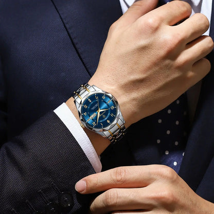POEDAGAR Luxury Men Quartz Watch Waterproof Luminous Wristwatch Stainless Steel Men's Watches
