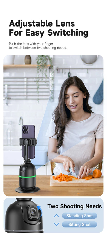 Auto Face Tracking Gimbal AI Smart 360° Rotation Desktop Phone Holder