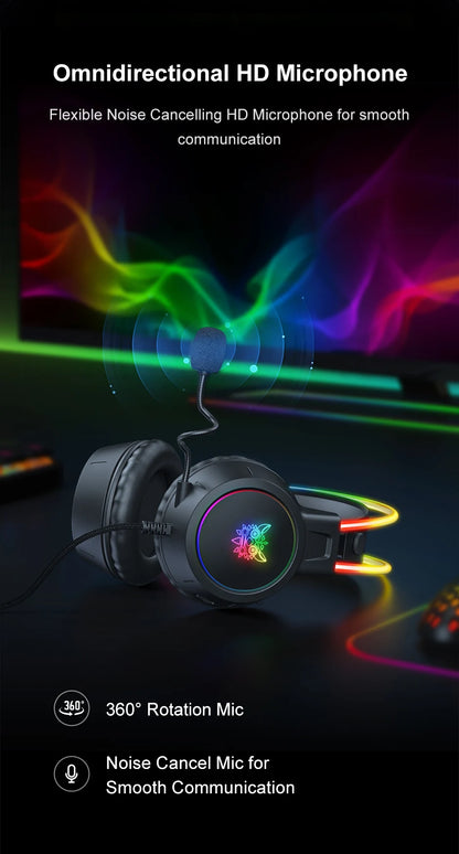 ONIKUMA X15 Pro Over-Ear Headphones Gaming Headset Wired Cancelling Earphones