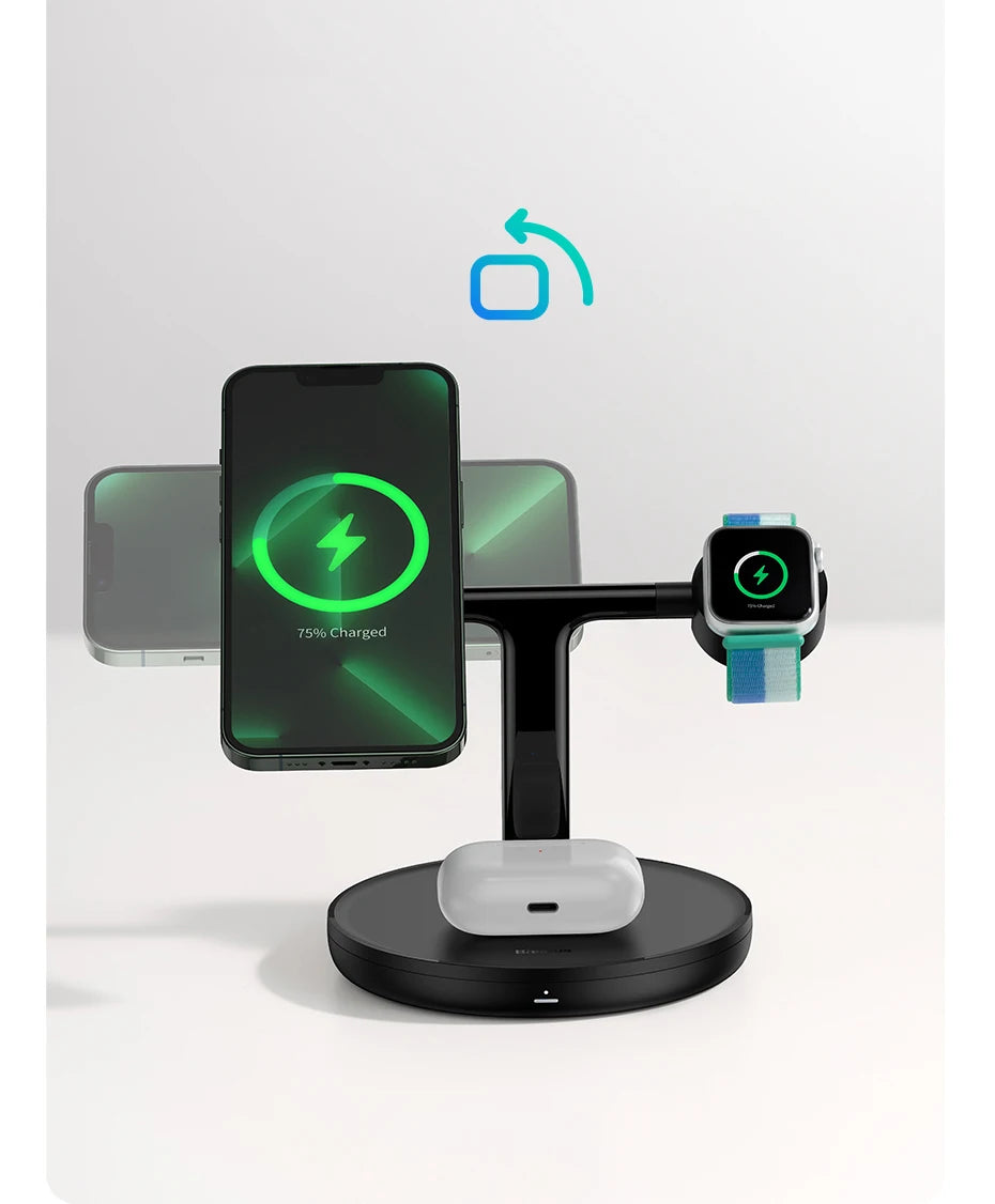 3 in 1 20W Magnetic Wireless Charger Stand For iPhone 16 15 14 Pro Airpods Apple Watch