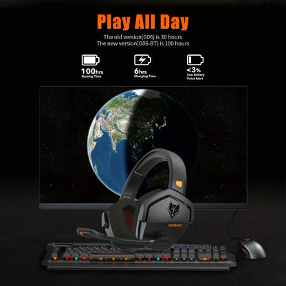 NUBWO G06 Gaming Headset for PS5, PS4, XBOX Noise Cancelling Bluetooth Headphones With Mic