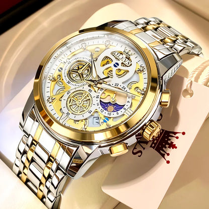 OLEVS Men's Watches Brand Luxury Original Waterproof Quartz Gold Style