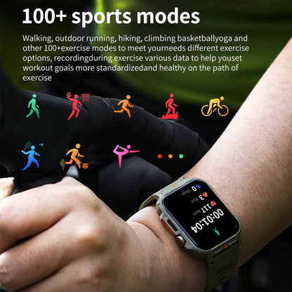 Military Men Smart Watch Health Monitor Bluetooth Call Smartwatch Fitness