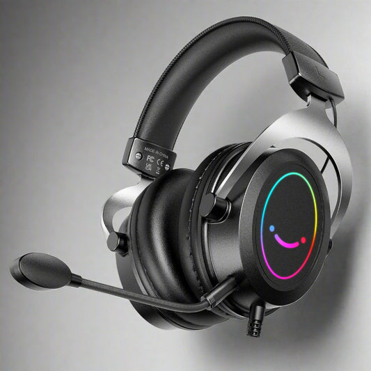 FIFINE Gaming Headset with Stereo Sound/Detachable MIC/RGB/Line Control